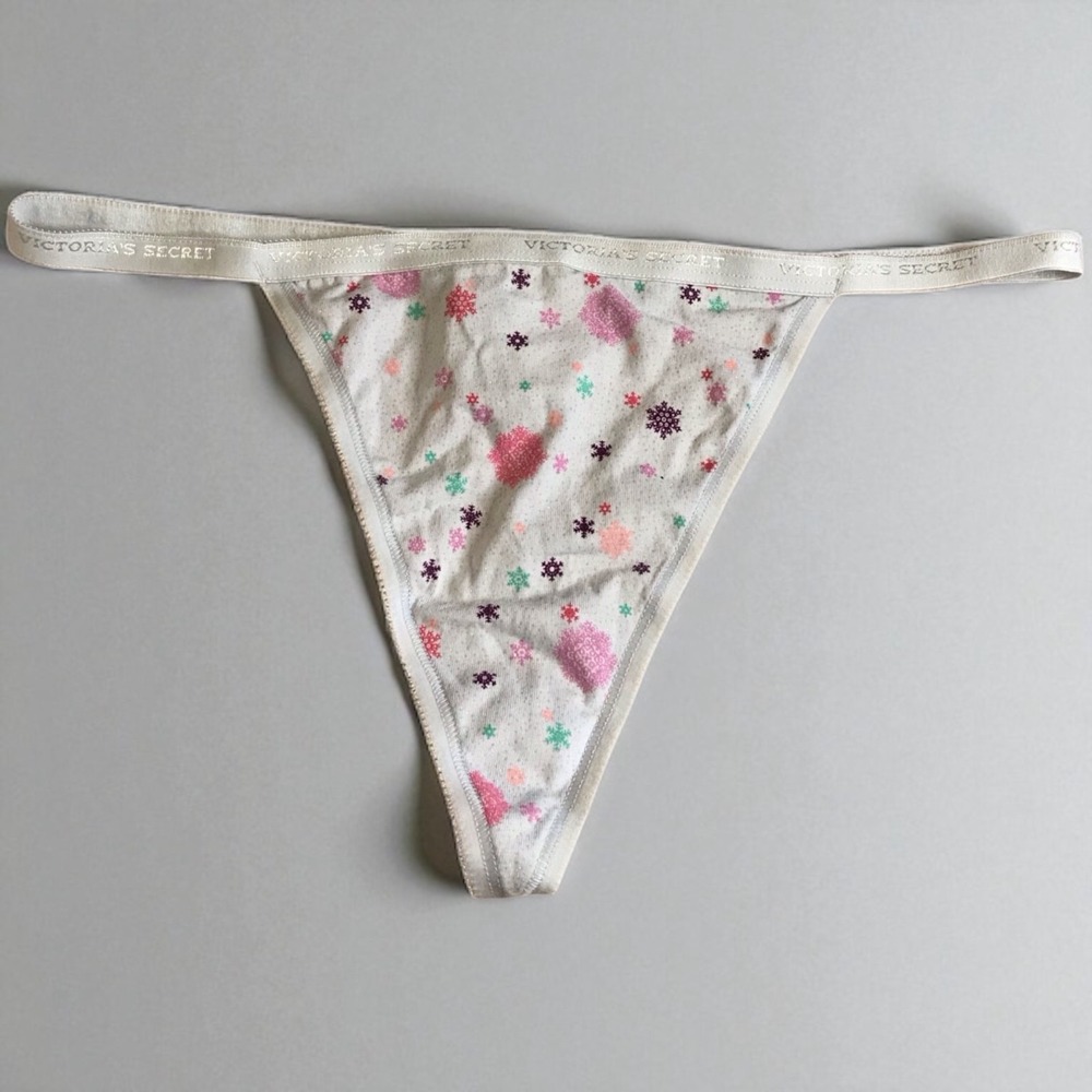NEW Victoria's Secret VINTAGE 100% Cotton Signature V-String Thong Panties LARGE